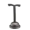 Leatherette T-shaped earring display stand with curved design for jewelry retail and brand packaging