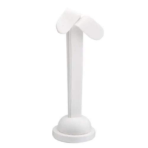 Tall leatherette foldover earring display tree with curved arms, ready for retail jewelry presentation