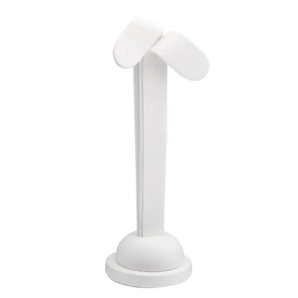 Tall leatherette foldover earring display tree with curved arms, ready for retail jewelry presentation
