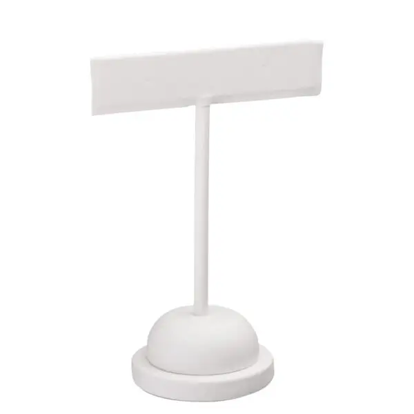 Premium leatherette T-style earring tree display stand with customizable logo branding for retail jewelry packaging