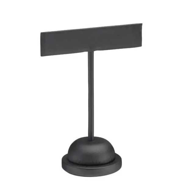 Premium leatherette T-style earring tree display stand with customizable logo branding for retail jewelry packaging
