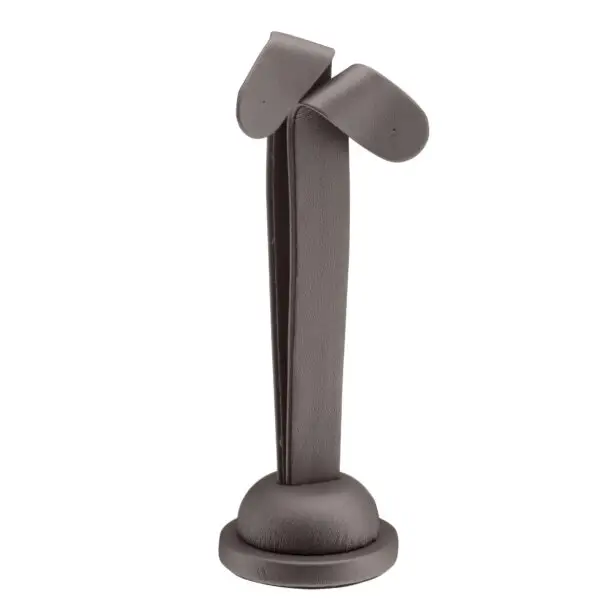Tall leatherette foldover earring display tree with curved arms, ready for retail jewelry presentation
