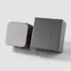 Luxury grey leather custom engagement ring box with velvet insert, perfect for personalized branding