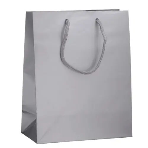 Custom glossy euro tote bag in cub size for jewelry retail and gifting packaging