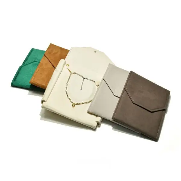 Double-Sided Textured Fabric Necklace Pouch Bag – Custom OEM Jewelry Packaging Double-sided textured fabric necklace pouches—custom jewelry packaging for retail and e-commerce