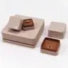 Premium faux leather two-piece jewelry box with customizable color, embossed logo, and luxury velvet interior insert.