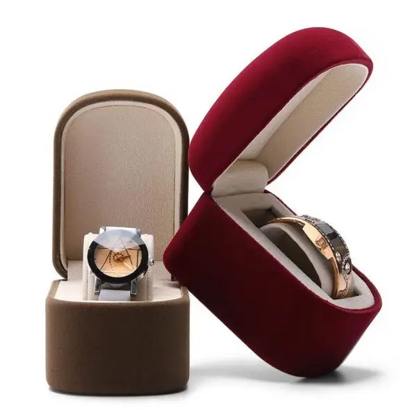 Wholesale Custom Flannelette Watch Box with Logo Branding Custom flannelette watch box with logo branding and velvet interior lining for wholesale jewelry and watch retailers