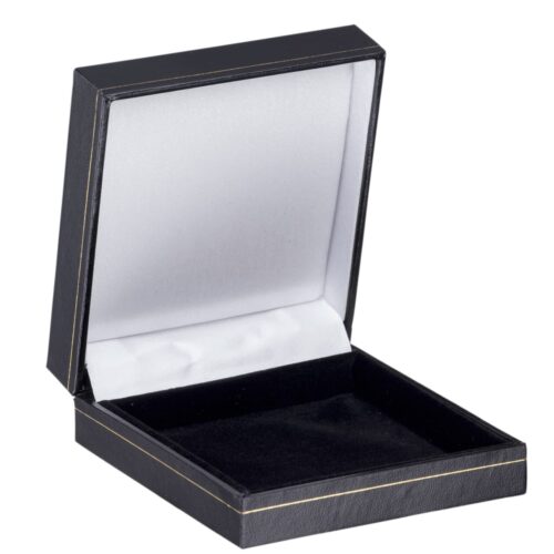 Luxury flat pad jewelry box with vintage finish and custom branded packaging for jewelry brands