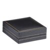 Luxury flat pad jewelry box with vintage finish and custom branded packaging for jewelry brands