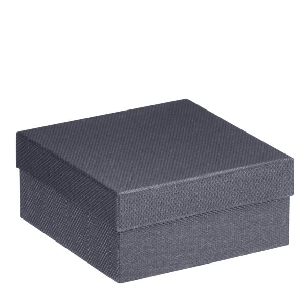 Weave Texture Flat Pad Jewelry Box – Custom Rigid Box, Contemporary Design Weave-textured flat rigid jewelry box with custom foam padding and contemporary design