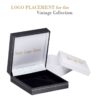 Luxury flat pad jewelry box with vintage finish and custom branded packaging for jewelry brands