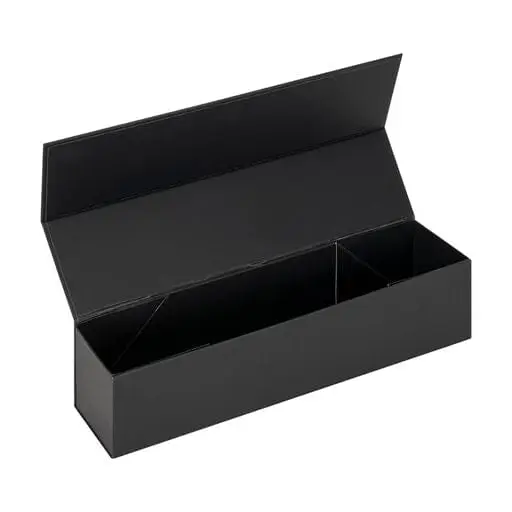 Premium foldable magnetic jewelry gift box 3.5x13.5 inches with custom logo branding and velvet interior insert