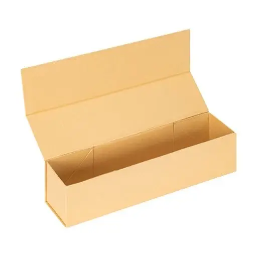 Premium foldable magnetic jewelry gift box 3.5x13.5 inches with custom logo branding and velvet interior insert