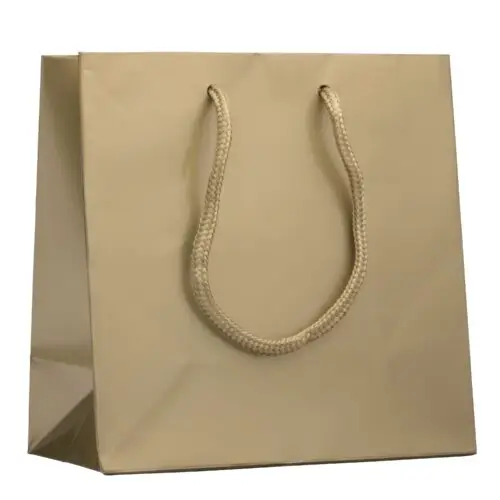 Glossy euro tote bag in jewel size, custom branded, perfect for jewelry packaging and premium unboxing experiences