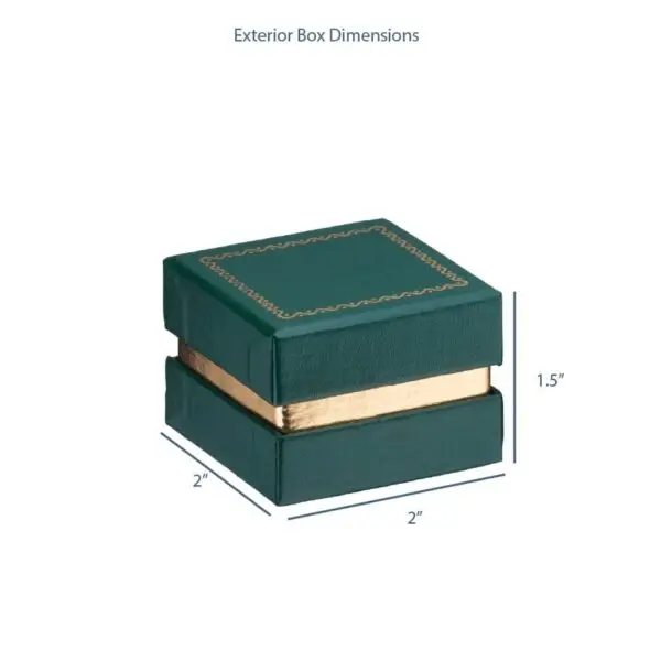 Gold-accented cardboard earring box with custom logo branding and protective foam insert