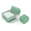 Premium custom green microfiber jewelry boxes with custom logo and protective foam inserts for wholesale branding