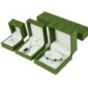 Custom green kraft paper ring jewelry box with custom logo printing and foam insert, wholesale packaging for jewelry retailers