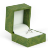 Custom green kraft paper ring jewelry box with custom logo printing and foam insert, wholesale packaging for jewelry retailers