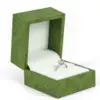 Custom Green Paper Ring Jewelry Box – Wholesale Custom green kraft paper ring jewelry box with custom logo printing and foam insert, wholesale packaging for jewelry retailers