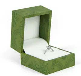 Custom Green Paper Ring Jewelry Box – Wholesale Custom green kraft paper ring jewelry box with custom logo printing and foam insert, wholesale packaging for jewelry retailers