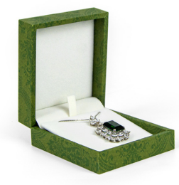 Custom green kraft paper ring jewelry box with custom logo printing and foam insert, wholesale packaging for jewelry retailers