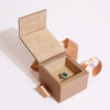 Custom italianate flip-top rigid jewelry box with personalized branding and logo, premium packaging for jewelry brands