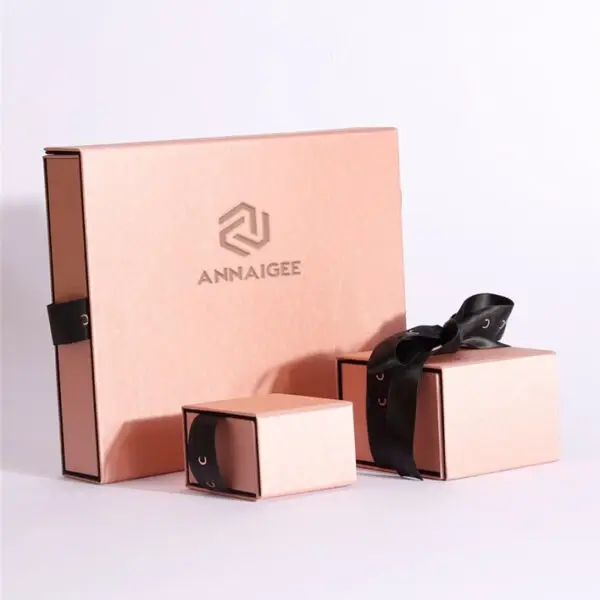 Custom italianate flip-top rigid jewelry box with personalized branding and logo, premium packaging for jewelry brands
