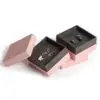 Custom rigid lid and bottom jewelry boxes with full-color printing and velvet lining for retail brands