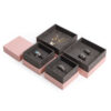 Custom rigid lid and bottom jewelry boxes with full-color printing and velvet lining for retail brands