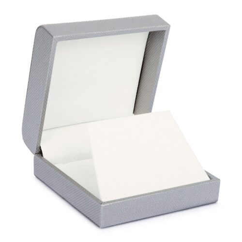 Custom Weave-Texture Rigid Jewelry Box – Contemporary Collection Custom weave-texture rigid jewelry box with contemporary finish and customizable logo branding with interior foam insert