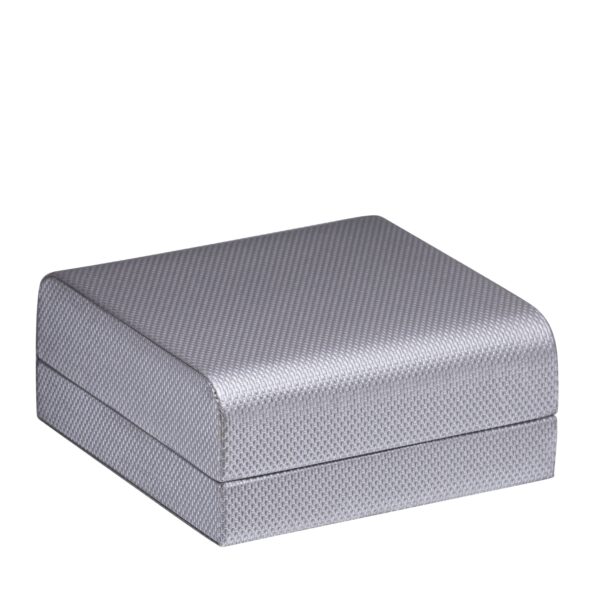 Custom Weave-Texture Rigid Jewelry Box – Contemporary Collection Custom weave-texture rigid jewelry box with contemporary finish and customizable logo branding with interior foam insert