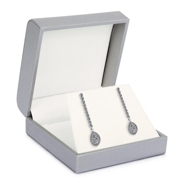 Custom Weave-Texture Rigid Jewelry Box – Contemporary Collection Custom weave-texture rigid jewelry box with contemporary finish and customizable logo branding with interior foam insert