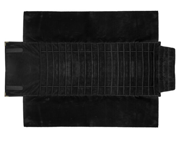 18-slot custom fabric jewelry bracelet roll organizer with embroidered branding