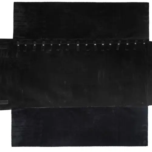 Custom leather snap-closure jewelry chain organizer roll with 16 pockets for travel, storage, and retail packaging