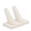 Custom Suede Double-Ring Finger Display Stand Premium suede double-ring display stand showcasing two rings with elegant branding customization