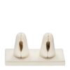 Custom Suede Double-Ring Finger Display Stand Premium suede double-ring display stand showcasing two rings with elegant branding customization