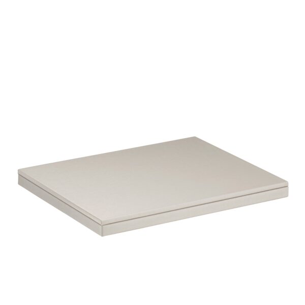 Linea medium square base jewelry display tray in custom colors with logo branding for retail boutiques