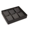 Custom Leatherette Stackable Jewelry Display Tray – 6-Pad Pendant & Earring Organizer Custom leatherette stackable jewelry display tray with six removable pads for earrings and pendants