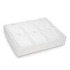 Custom Leatherette Stackable Jewelry Display Tray – 6-Pad Pendant & Earring Organizer Custom leatherette stackable jewelry display tray with six removable pads for earrings and pendants