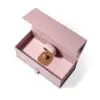 Soft mist pink pearl luxury rigid jewelry gift box with custom logo branding and foam insert