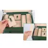 Custom large PU leather jewelry organizer box with velvet compartments and branded embossing