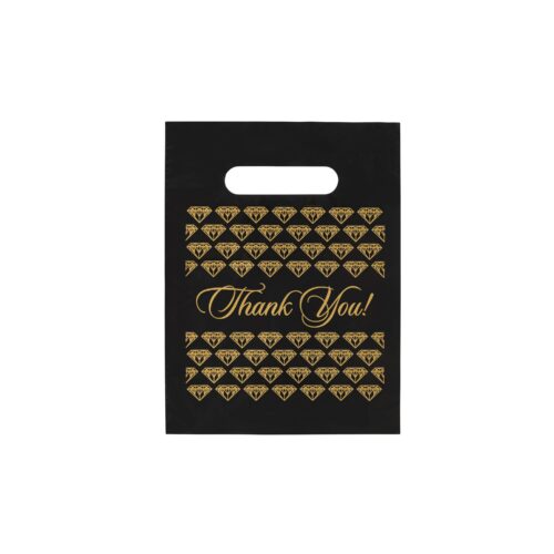 Custom Black & Gold Luxury Jewelry Packaging Bag – Private Label OEM Black and gold luxury paper thank you bag for jewelry packaging and retail brand gifting