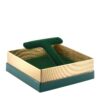 Gold accent cardboard jewelry box with custom branding, foam insert, and professional presentation