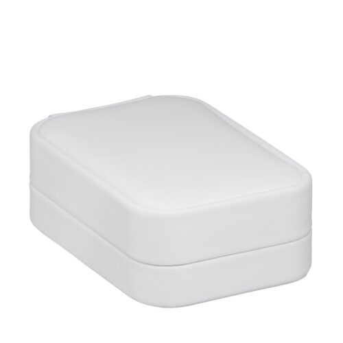 Premium soft leatherette T-style earring box with custom logo, multiple color options, and classic interior design