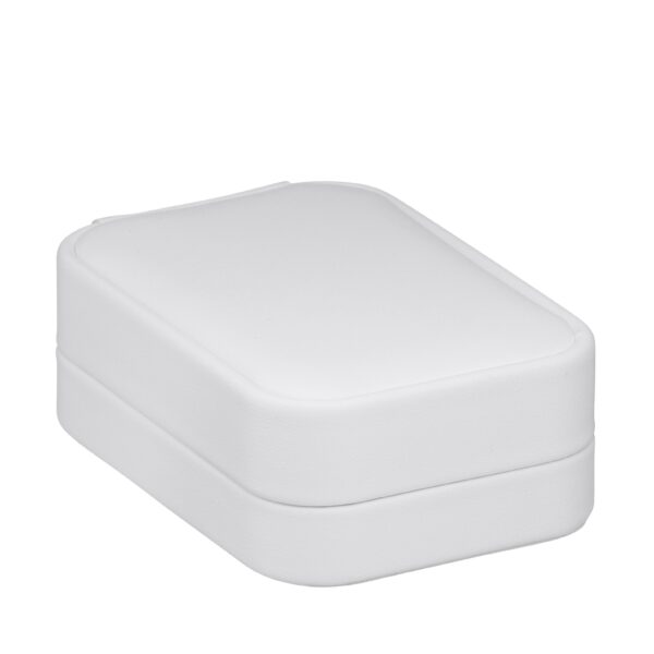 Premium soft leatherette T-style earring box with custom logo, multiple color options, and classic interior design