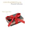 Custom striped bow rigid pendant and earring gift box with premium velvet interior for luxury jewelry packaging