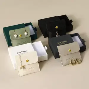 Luxury custom jewelry pouches with personalized gift box set - factory-direct wholesale packaging