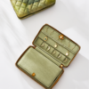 Premium custom velvet jewelry travel pouches with embroidered logo in burgundy and navy
