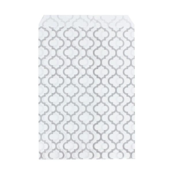 White kraft paper 6×9 merchandise pouches stack, customizable with logo printing for jewelry brands, MOQ 500+ units