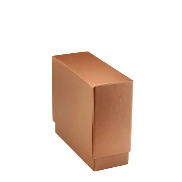 Premium leather bangle box with custom embossed logo and silk-lined interior, open and closed views